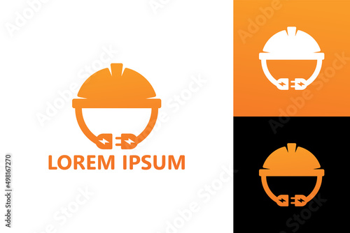 Electric worker logo template design vector