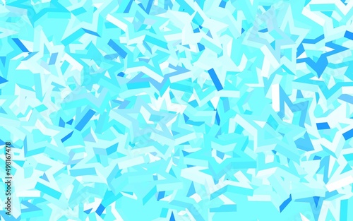 Light BLUE vector pattern with christmas stars.