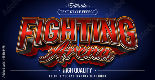 Editable text style effect - Fighting Arena text style theme.