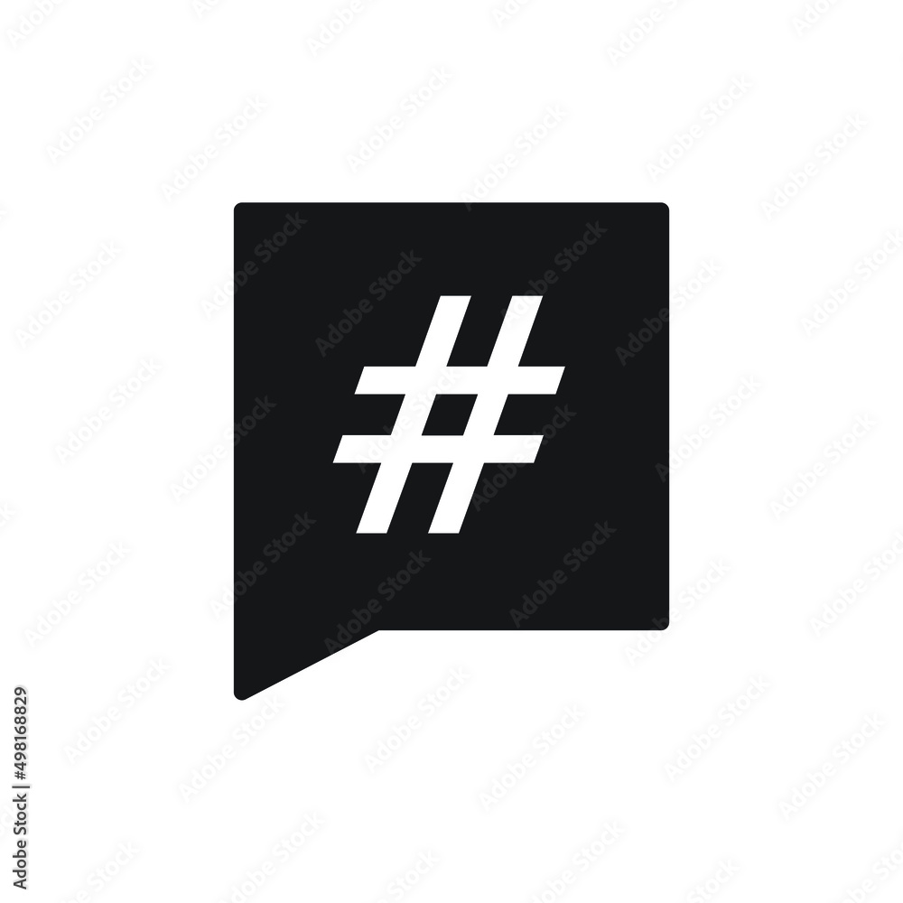 Obraz premium Hashtag speech bubble icon design. vector illustration