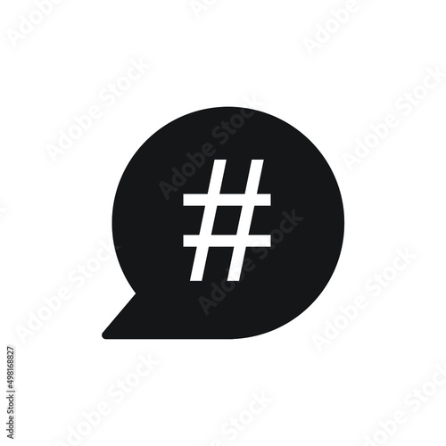 Hashtag speech bubble icon design. vector illustration