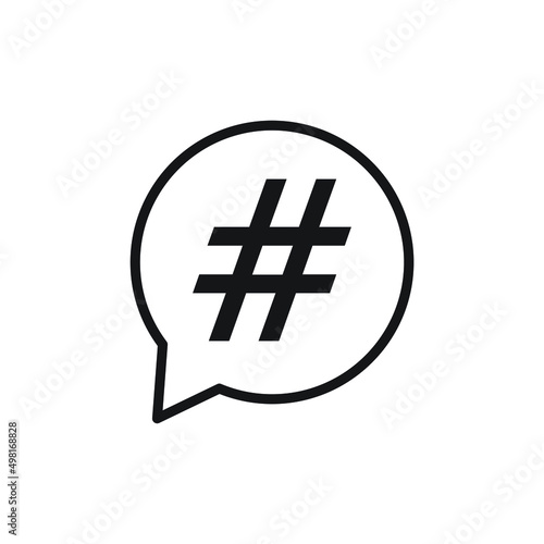 Hashtag speech bubble icon design. vector illustration