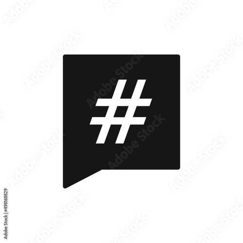 Hashtag speech bubble icon design. vector illustration