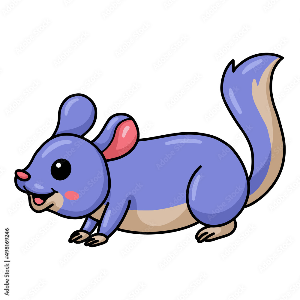 Cute little chinchilla cartoon character