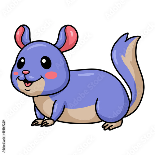 Cute little chinchilla cartoon character