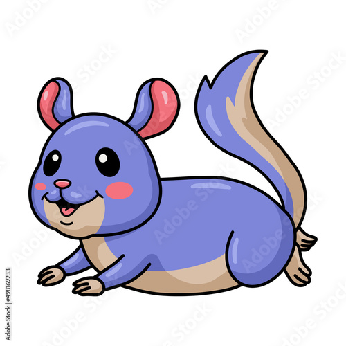 Cute little chinchilla cartoon character