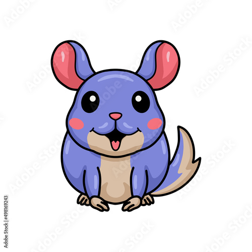 Cute little chinchilla cartoon character