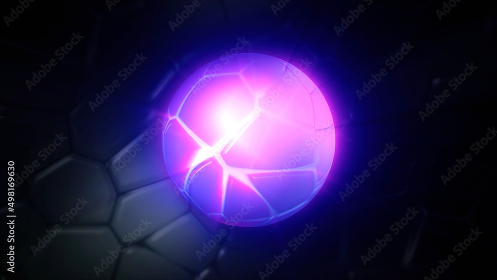 Black pattern. Motion. Purple light is a circle that shrinks and expands and the whole pattern floats under this light.