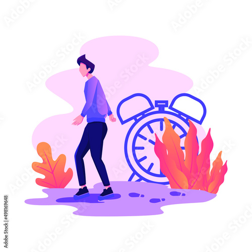 history, experience metaphore vector illustration flat design