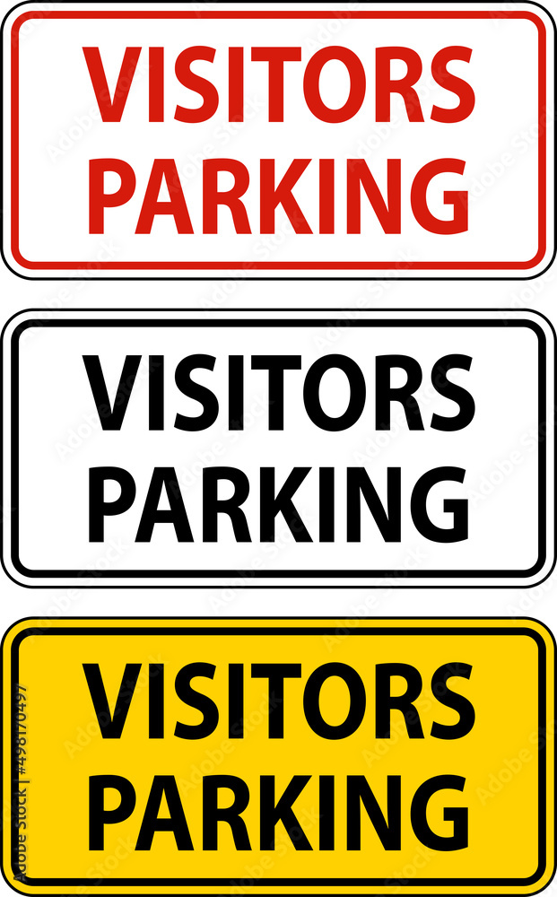Visitors Parking Sign On White Background Visitors Parking Sign On White Background