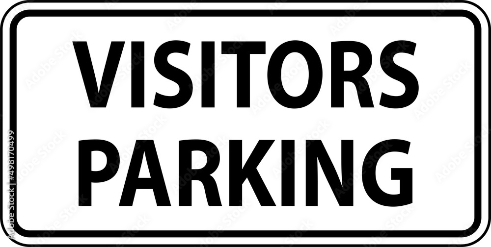 Fotografie Visitors Parking Sign On White Background