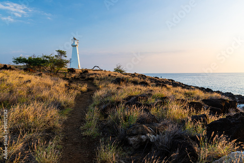 Obraz na płótnie The Mahukona Lighthouse on The Ala Kahakai National Historic Trail, Mahukona Bea