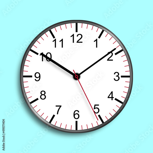 Clock face on blue 3d illustration with clipping path to remove shadow