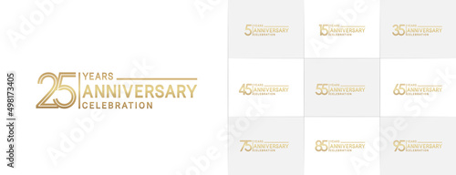 set of anniversary premium collection golden color can be use for celebration event
