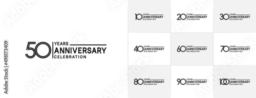 set of anniversary premium collection black color can be use for celebration event
