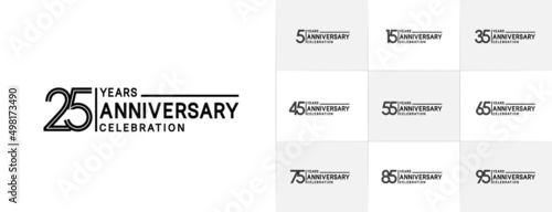set of anniversary premium collection black color can be use for celebration event