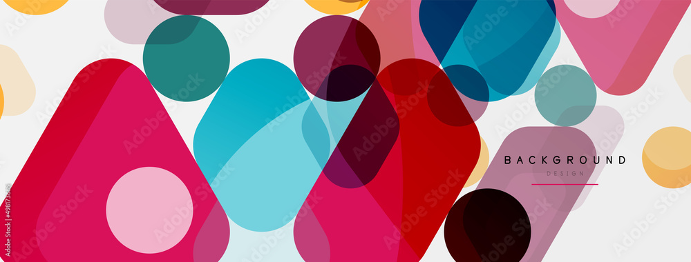 Color bubbles and rounded geometric shapes on white. Vector geometric minimal abstract background for wallpaper, banner, background, landing page Color bubbles and rounded geometric shapes on white. Vector geometric minimal abstract background for wallpaper, banner, background, landing page