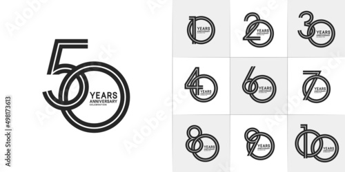 set of anniversary premium collection black color can be use for celebration event