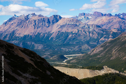 General view on mountains in Los Glaciares National Park in Argentina