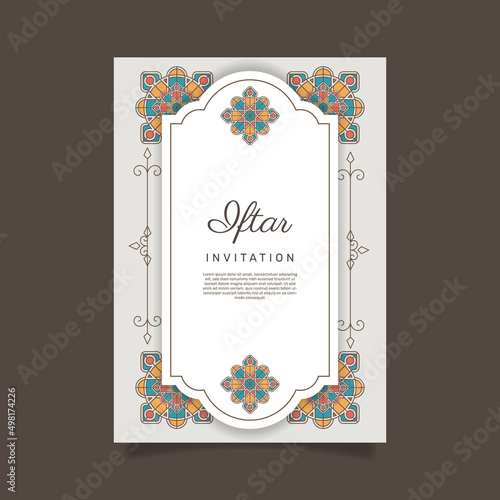 Flat iftar party invitation. - Vector.