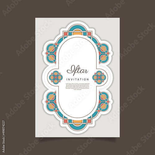 Flat iftar party invitation. - Vector.