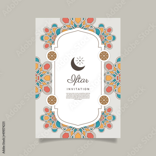 Flat iftar party invitation. - Vector. photo