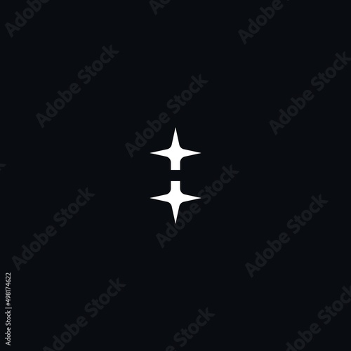 spark and letter H in negative space vector