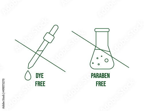 dye-free, paraben free icon vector illustration 