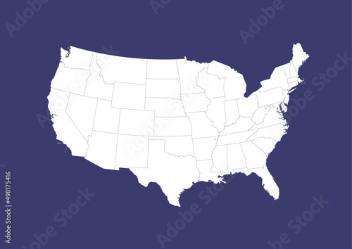 District of Columbia on the United States of America map, position of District of Columbia in the USA. Map in the colors of the USA flag.