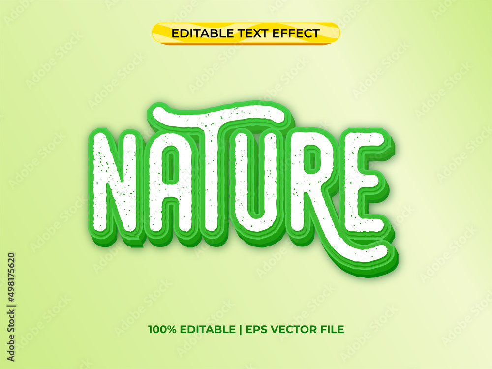 nature 3d text effect with green nature theme. typography template for tittle or tagline nature 3d text effect with green nature theme. typography template for tittle or tagline