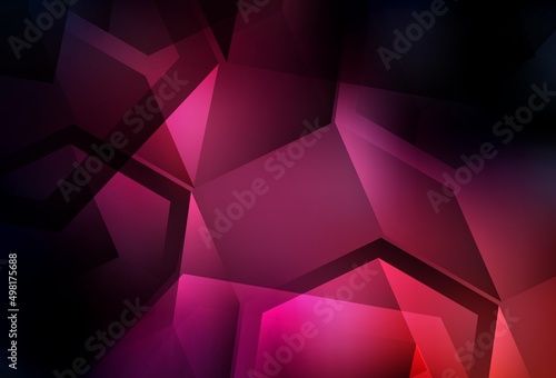 Obraz na plátně Dark Pink vector background with triangles, rectangles.