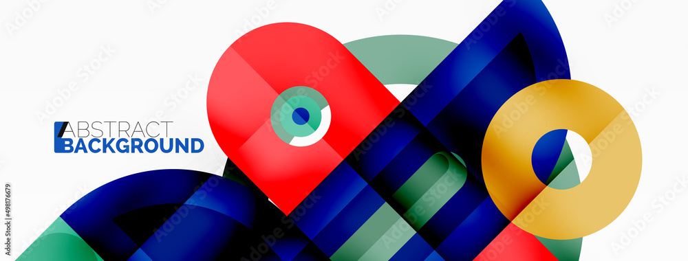Creative geometric wallpaper. Minimal geometric background with round shapes. Trendy techno business template for wallpaper, banner, background or landing Creative geometric wallpaper. Minimal geometric background with round shapes. Trendy techno business template for wallpaper, banner, background or landing