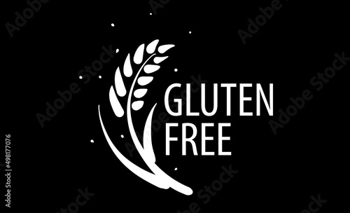 A painted gluten free sign on a black background