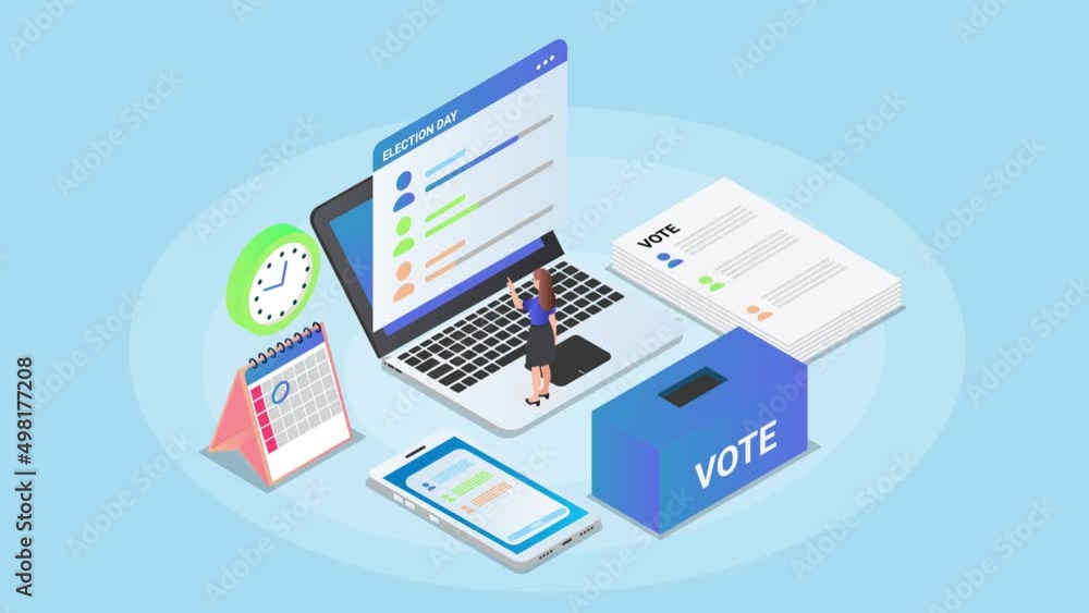 Young woman look at candidates on laptop screen Young woman look at candidates on laptop screen