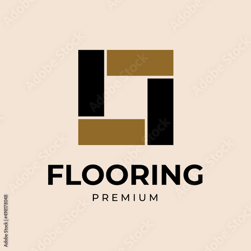 Wood parquet flooring vinyl granite tile logo vector illustration design