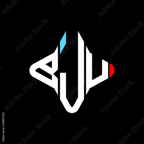 BJU letter logo creative design with vector graphic photo