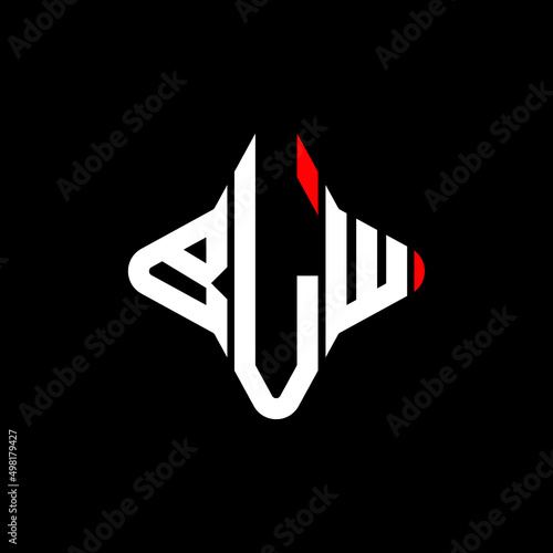 BLW letter logo creative design with vector graphic