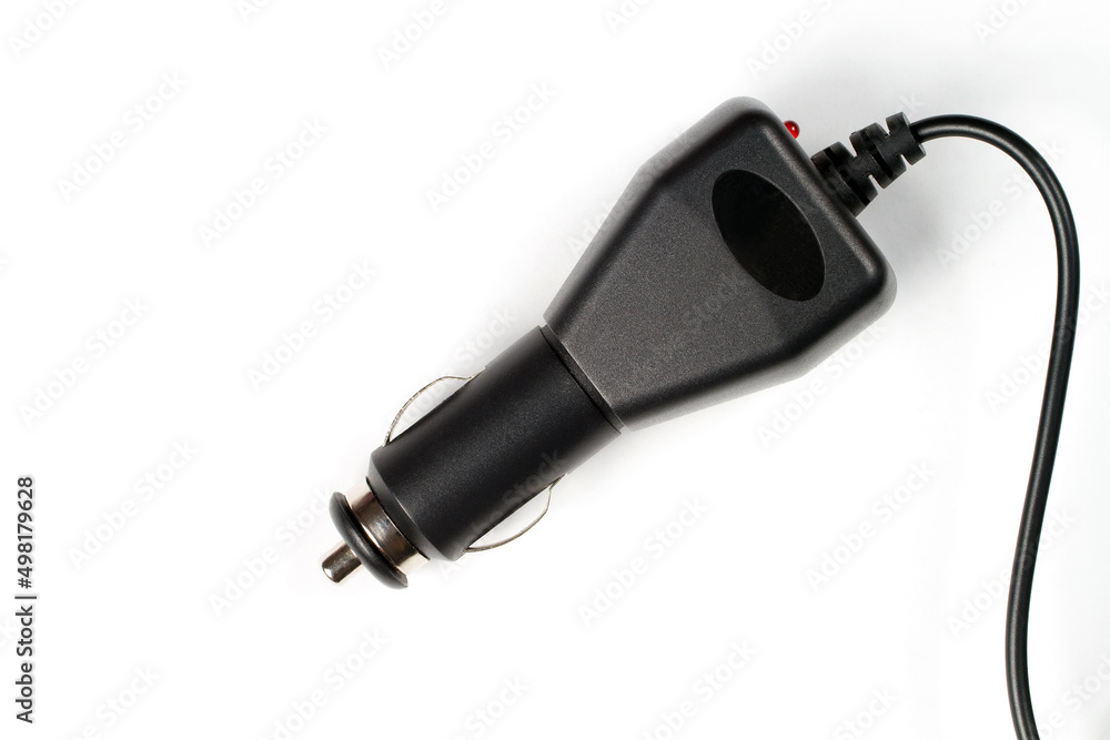 Car charger on a white background. Car charger on a white background.