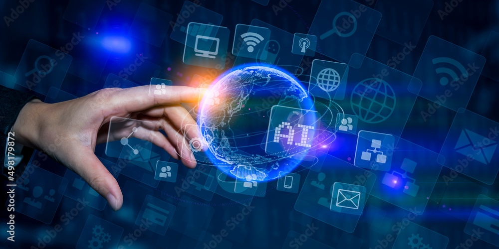 Selective focus of business hands working on business economic technology connect, Business digital contact concept. Selective focus of business hands working on business economic technology connect, Business digital contact concept.