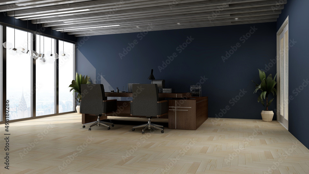 Fototapeta premium realistic 3d company logo mockup in office manager space with luxury design interior