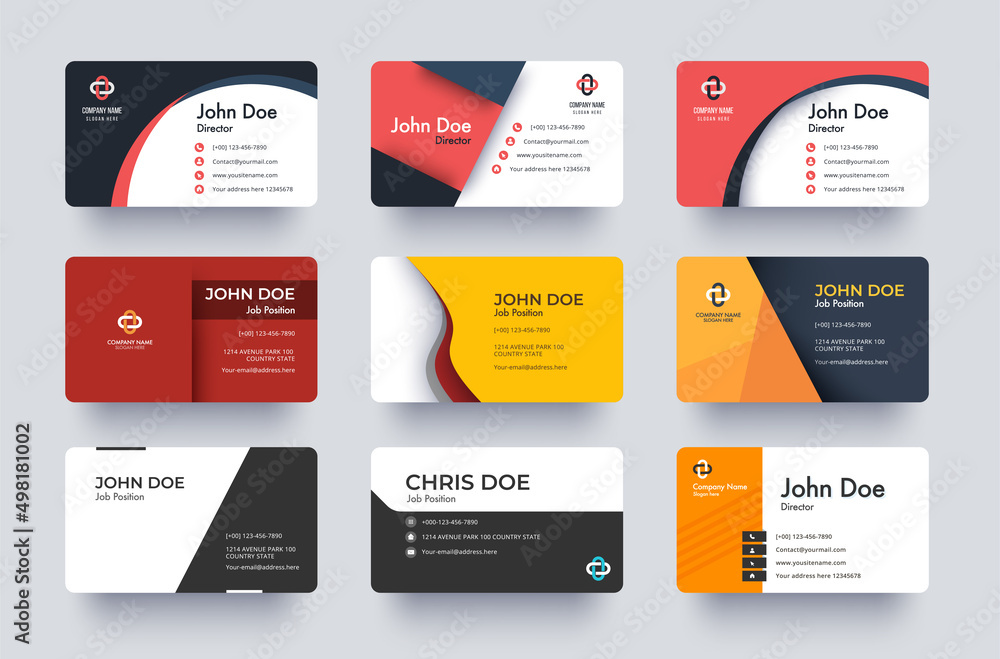 Business Card Template Design. Greeting Card Collection. vector illustration design.