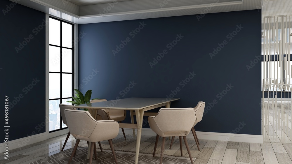 Fototapeta premium 3d company logo mockup in the office meeting space
