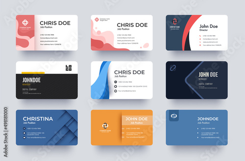 Business Card Template Design. Greeting Card Collection. vector illustration design.