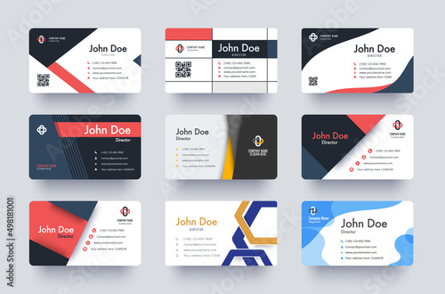 Business Card Template Design. Greeting Card Collection. vector illustration design.