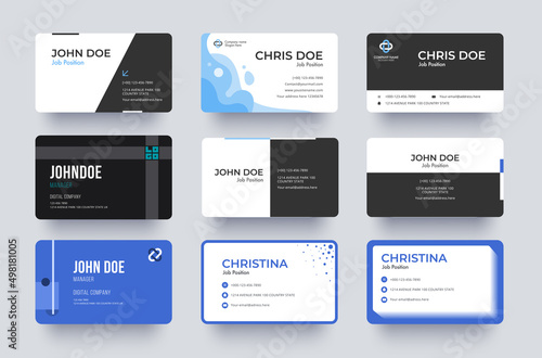 Business Card Template Design. Greeting Card Collection. vector illustration design.