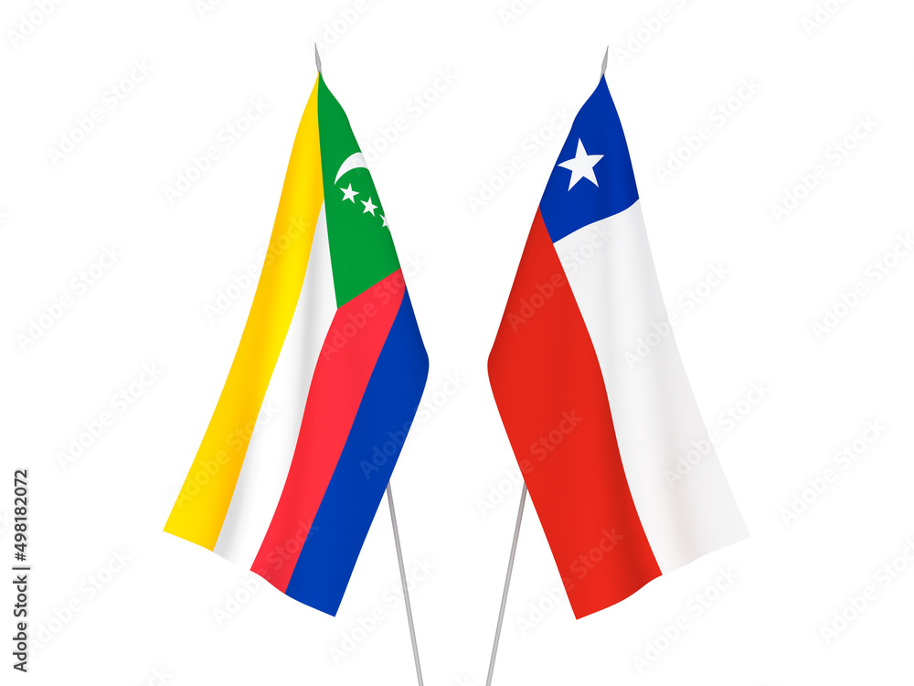 Chile and Union of the Comoros flags