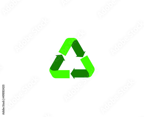 Green arrows recycle eco symbol vector illustration isolated on white background. Recycled sign. Cycle recycled icon. Recycled materials symbol. Recycled icon eps.