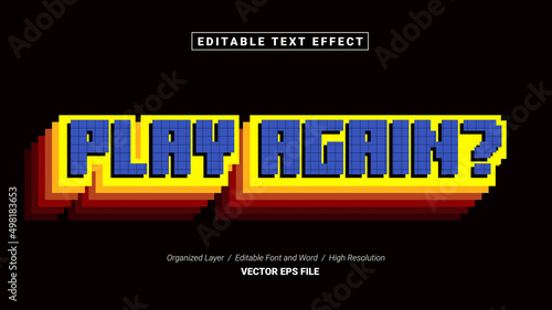 Editable Play Game Font. Typography Template Text Effect Style. Lettering Vector Illustration Logo.
