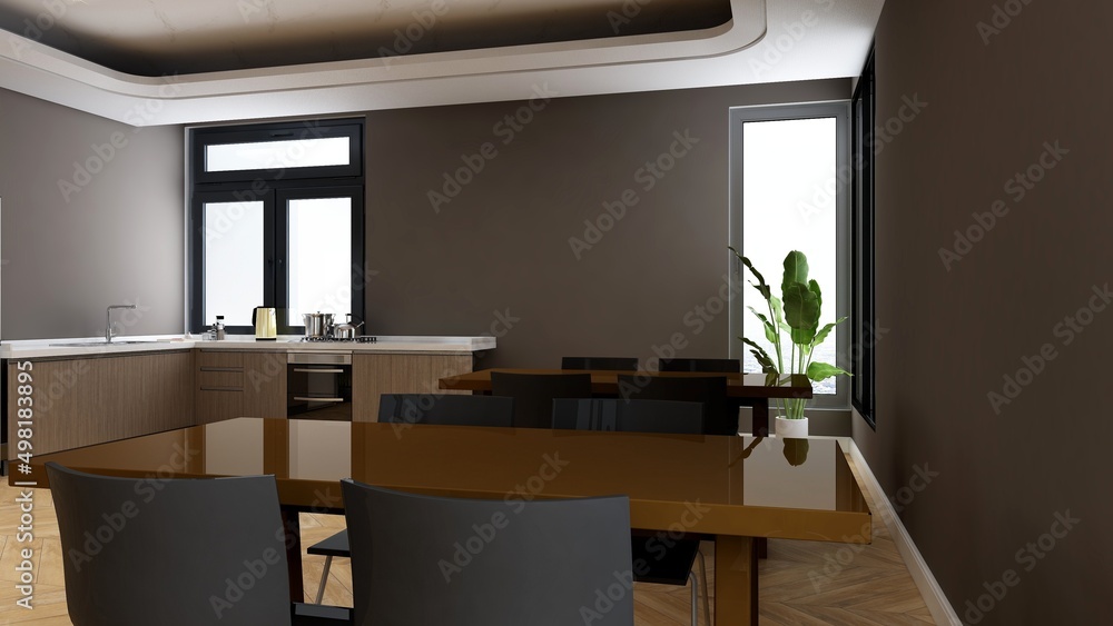 Fototapeta premium company logo mockup in the office kitchen wall