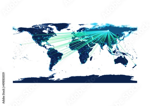 Wallpaper Mural Russia map on white background suitable for technology or innovation or export concepts. File is suitable for digital editing and large size prints. Torontodigital.ca